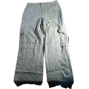 Abercrombie Fitch Y2K Cargo Pants Womens Size 31/12L Asymmetrical Zipper Tan